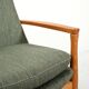 Scandinavian oak and sage-green wool armchair
