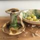 Glazed ceramic candle holder signed plato 50s