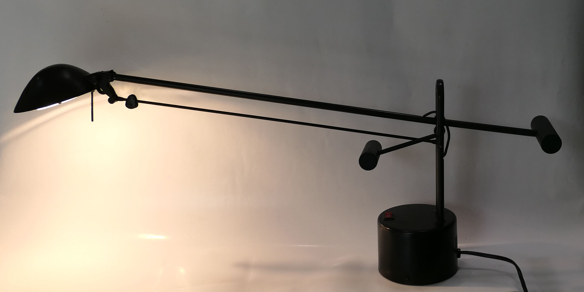 Articulated desk lamp with balance wheel 1980's by Stilplast Italy
