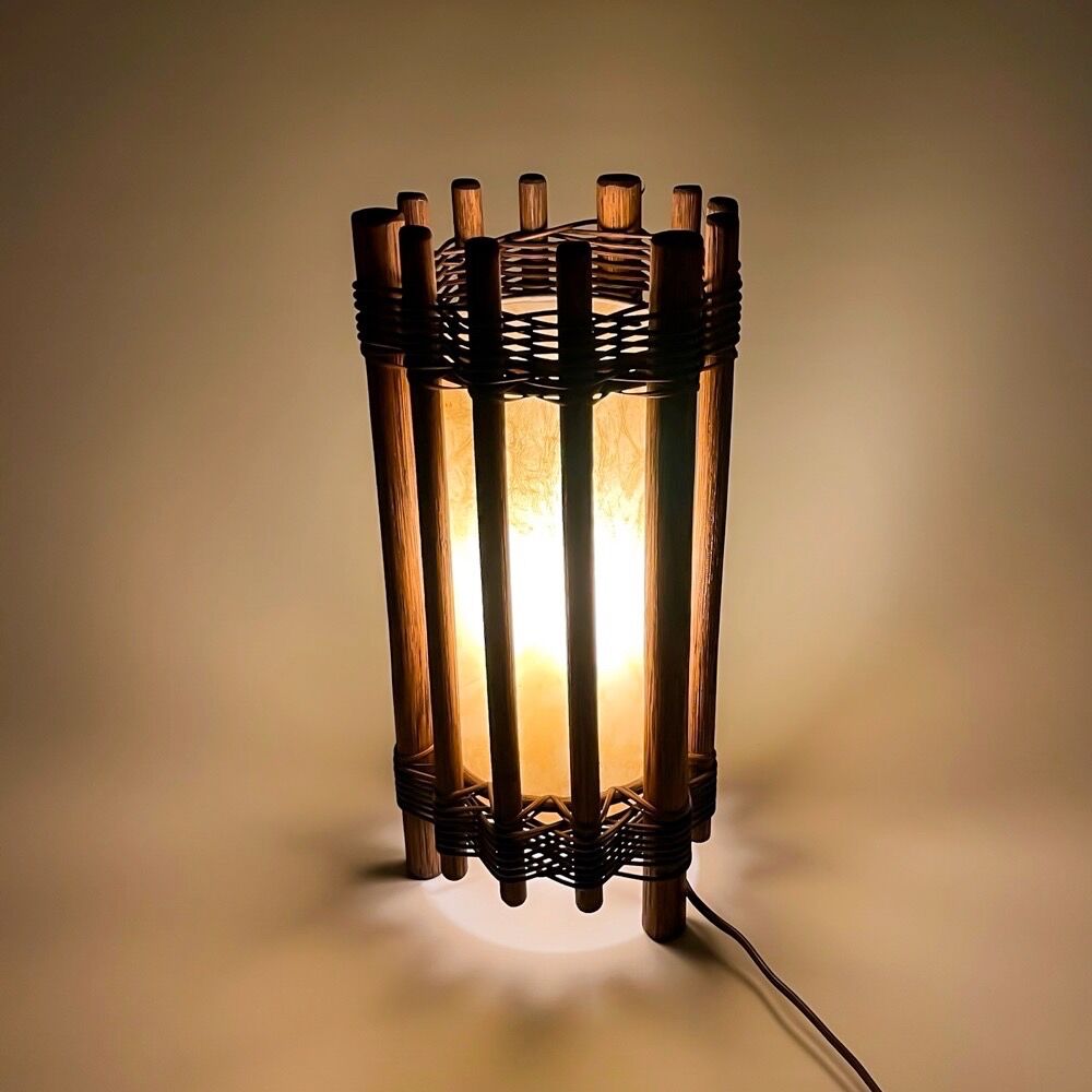 Wooden lamp jungle 80s