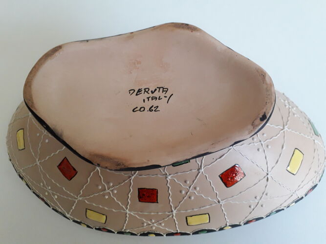 Coupe à fruits en céramique Deruta italy années 60