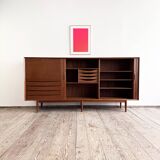 Large Danish Mid-Century Modern Teak Sideboard with Tambour Doors by Arne Vodder for Sibast