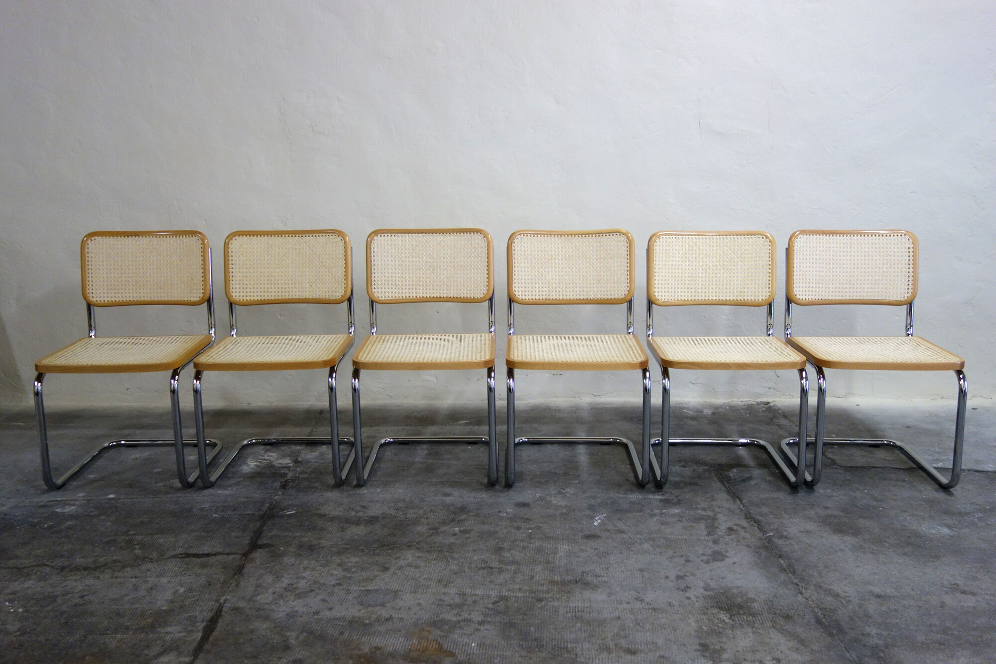 Série de 6 chaises Cesca B32 Marcel Breuer Italie