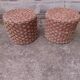 Paire de poufs en corde tressé années 70'S
