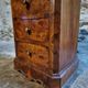 French antique bedside table in oak with walnut burl veneer, circa 1900.