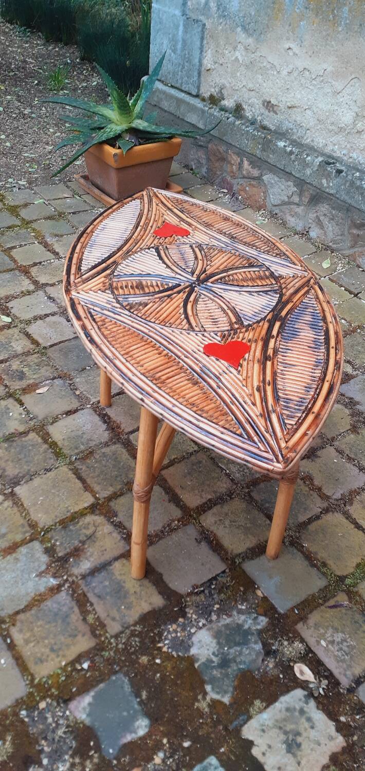 1960s rattan coffee table