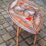 60s rattan coffee table
