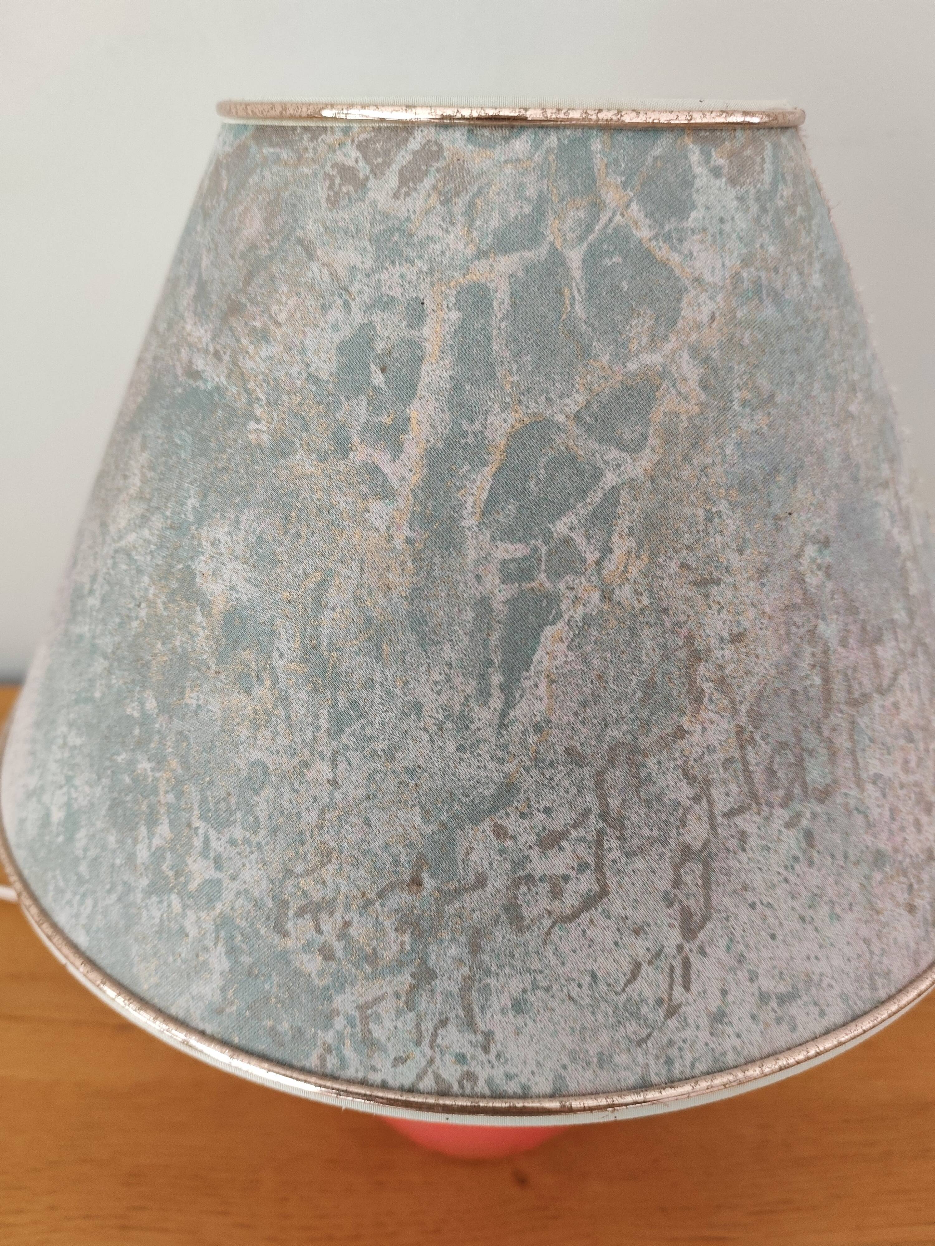 Vintage ceramic lamp with a patinated shade