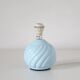 Recycled vintage lamp — twisted blue ceramic base, floral shade