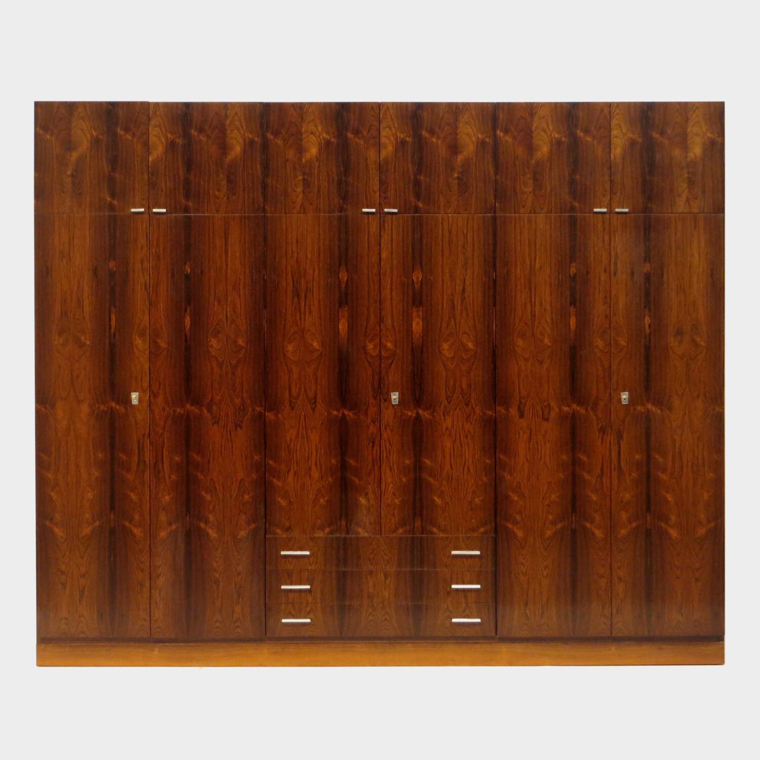 Large vintage mid century modern XL wardrobe with drawers in rosewood 1960s