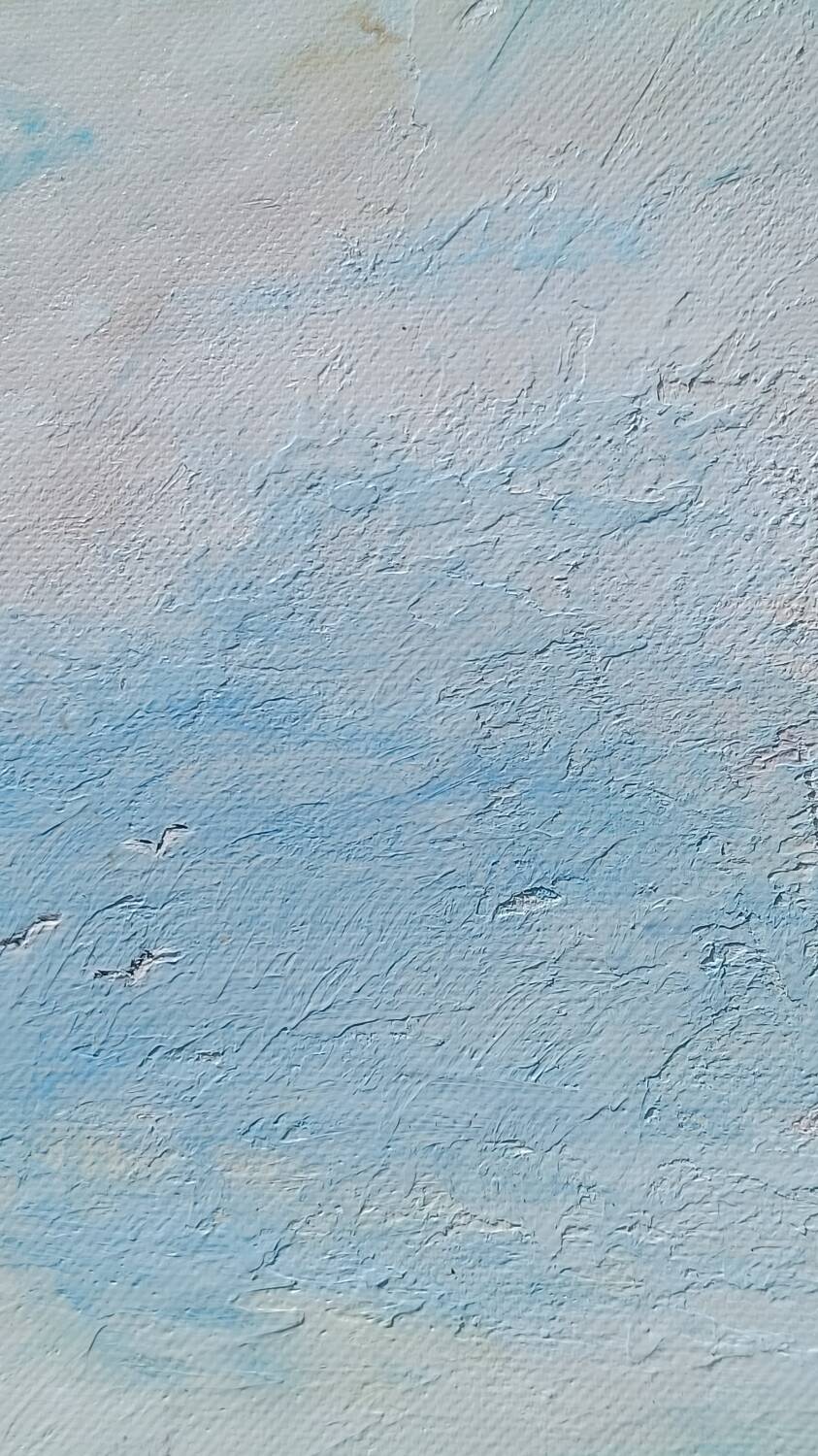 Oil painting on canvas signed seascape