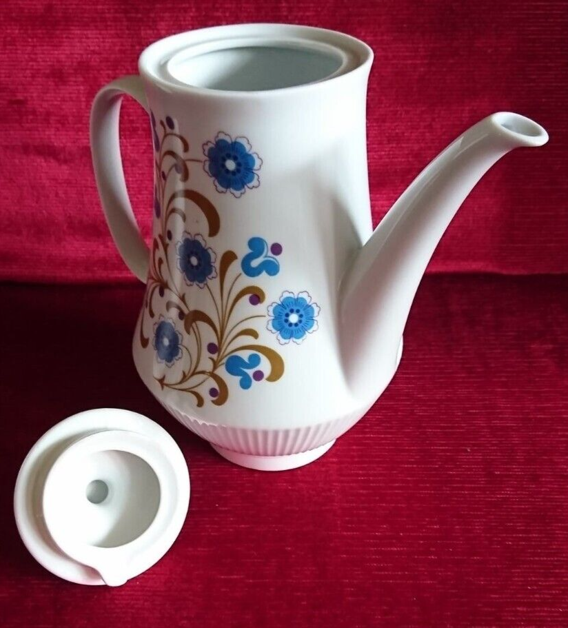 Cafetière en porcelaine de colditz germany décor fleurs vintage