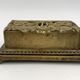Old brass stamp box, floral decoration - twentieth century