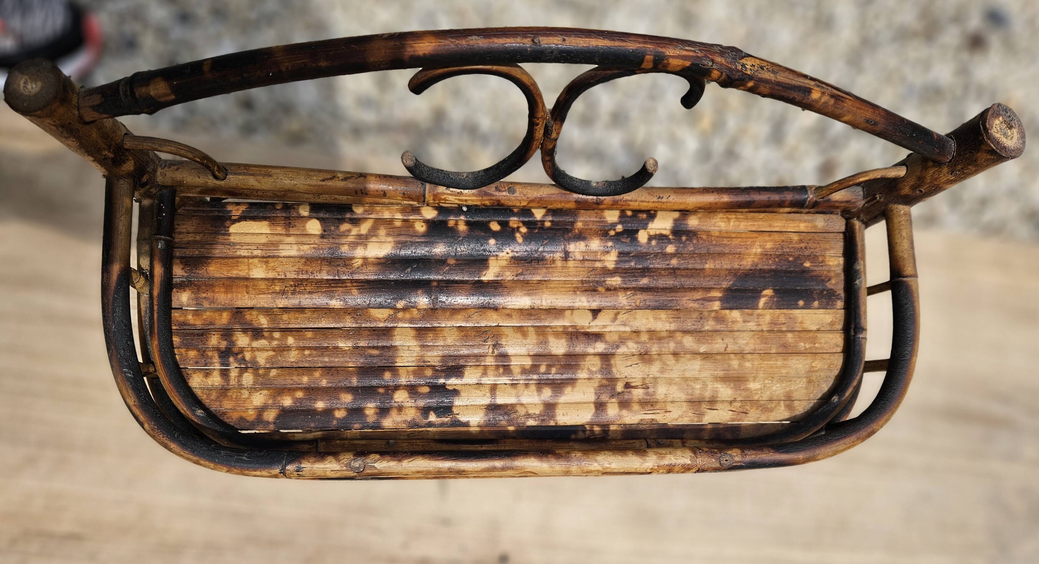 Wall shelf in vintage rattan