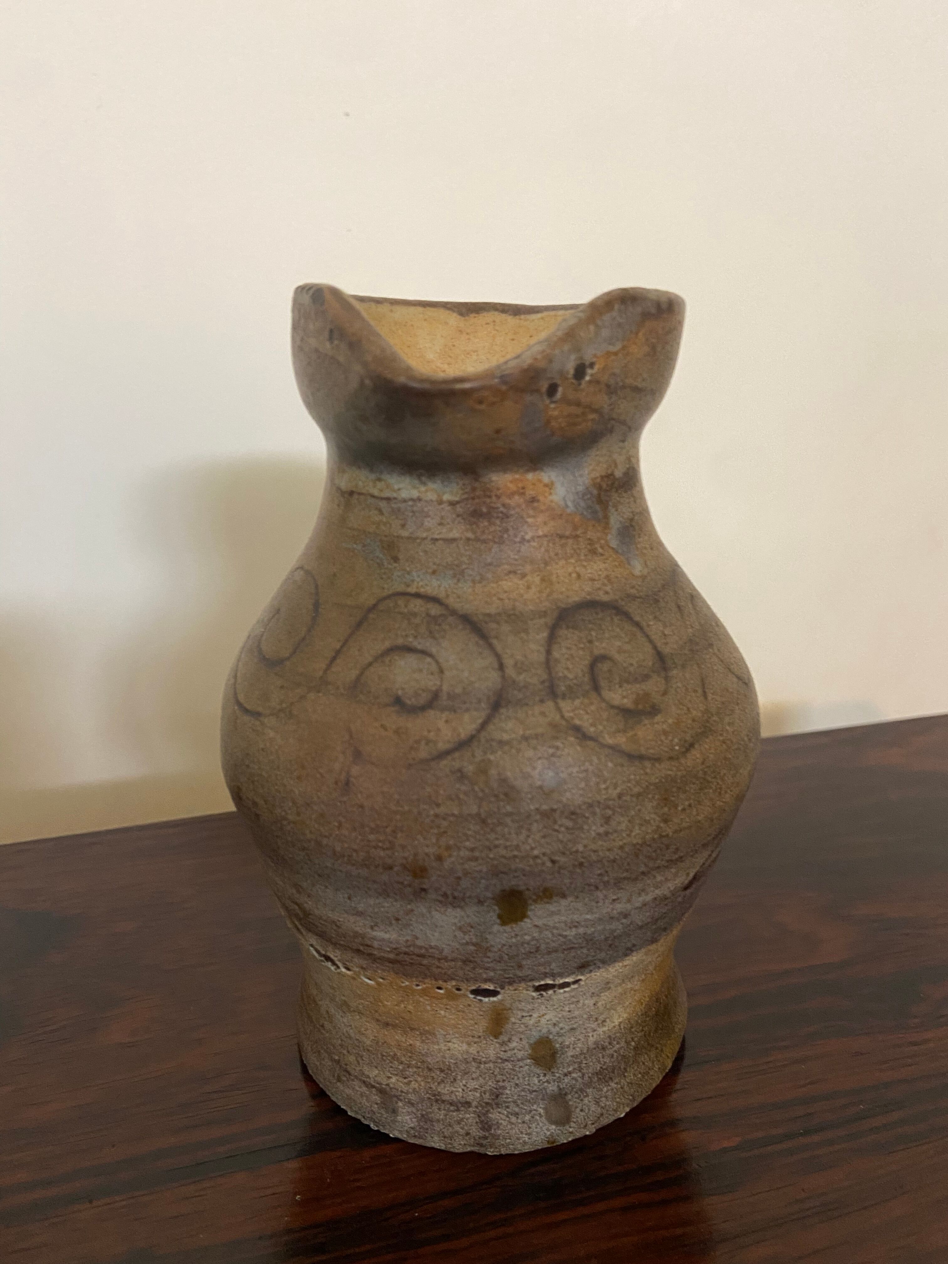 Ceramic pitcher by Agnès Escala Vallauris 60s
