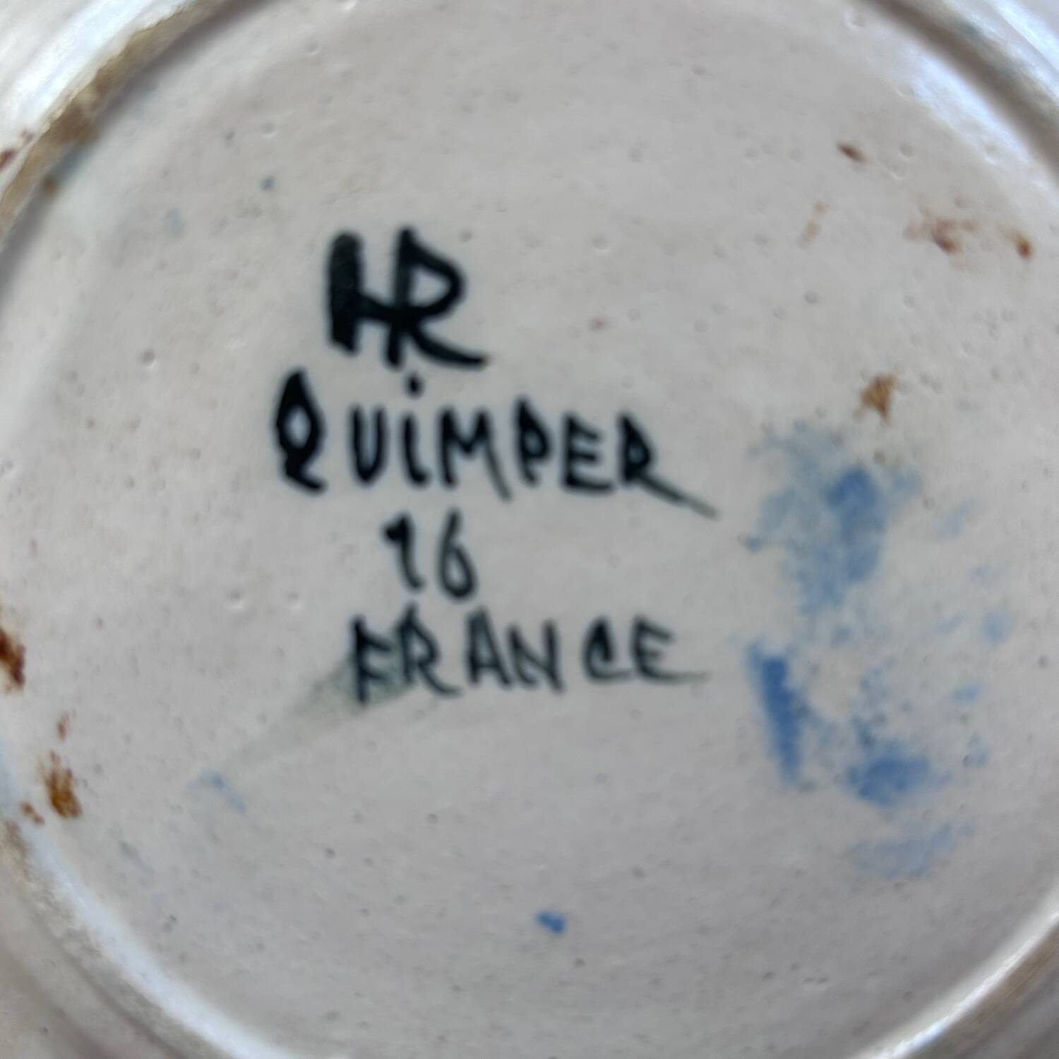 Antique plate signed HR Quimper