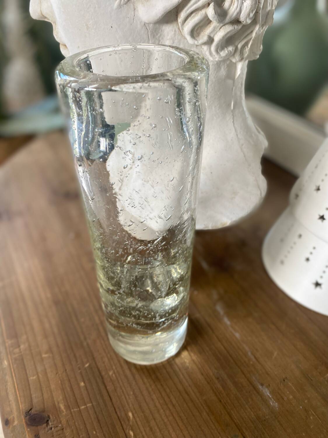 Vintage bubbled glass vase, 1970