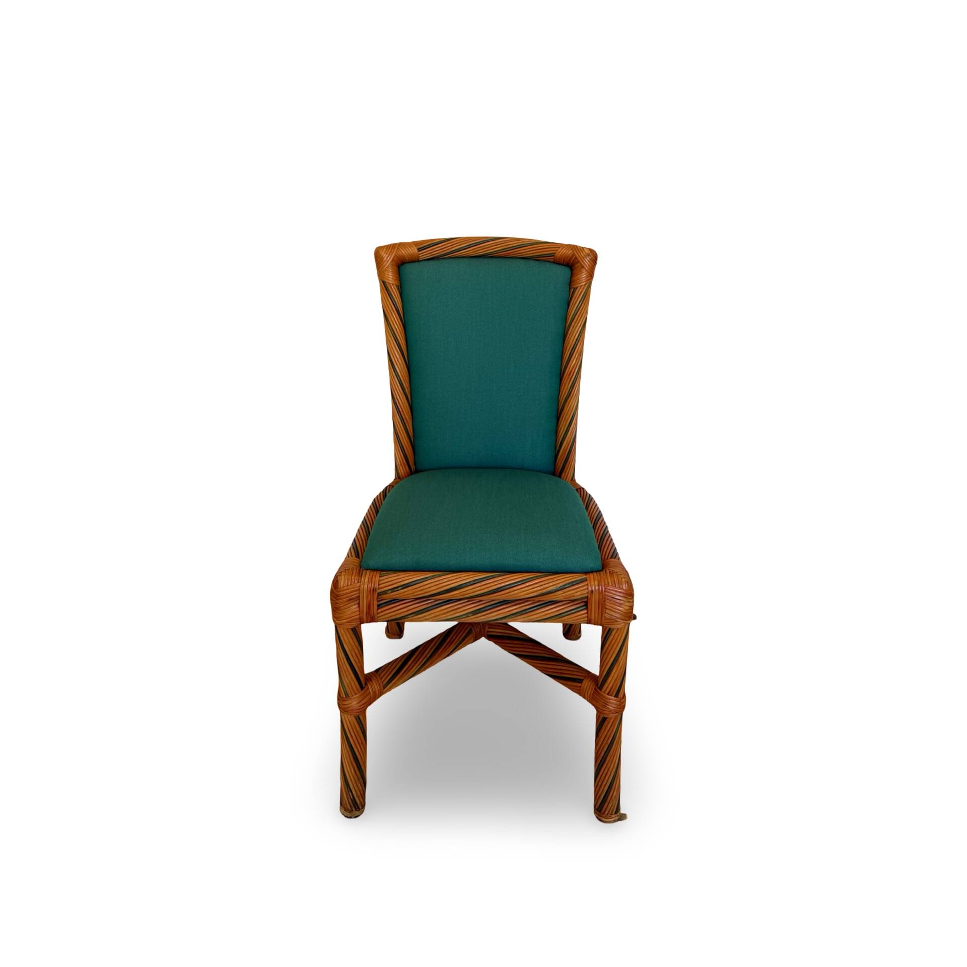 Set of six vintage bamboo and rattan dining chairs