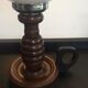 Scandinavian lamp in wood and opaline years 60-70