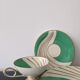 Tea cup and its vintage Art Deco style dessert plate