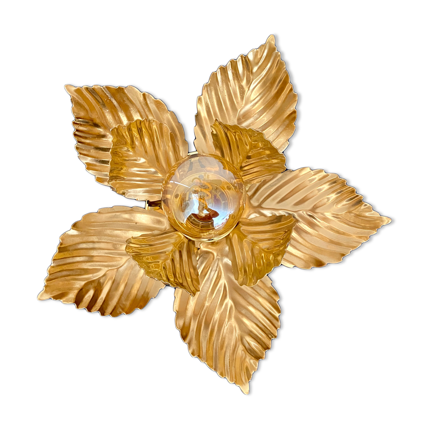 Vintage wall lamp golden leaves