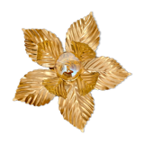 Vintage wall lamp golden leaves