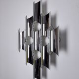 Space-age chrome wall lamp by RAAK, 8 lights, Germany, 1970