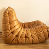 Togo 3-seater sofa and leather chair By Michel Ducaroy for Ligne Roset