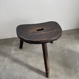 Brutalist oak shepherd tripod stool