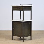 Brass Nightstand With Marble Top, 1910's