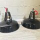 Série de 4 lampes émaillées industrielles
