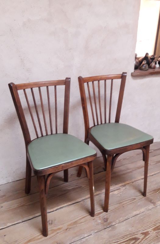 Pair of Baumann bistro chairs n°12