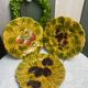 Set of 3 decorative barbotine plates from Sarreguemines.