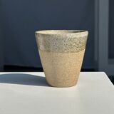 Set of 2 cups in Indonesian ceramic (brown & speckled glazed matte)
