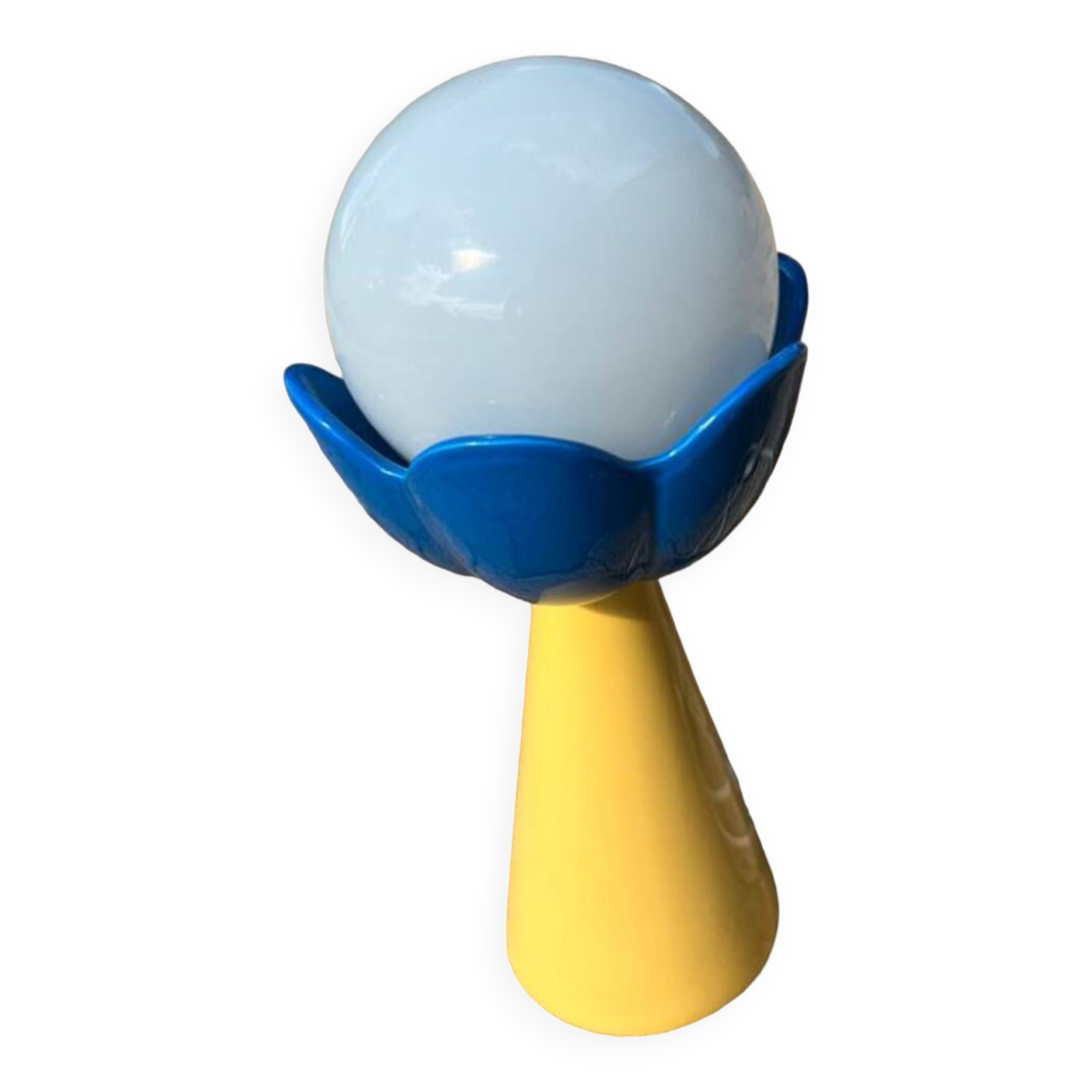 Ceramic flower lamp from the 80s