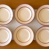 6 old Longchamp earthenware soup plates