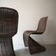 set de 2 chaises incurvées en rotin, design 1960 / 1970