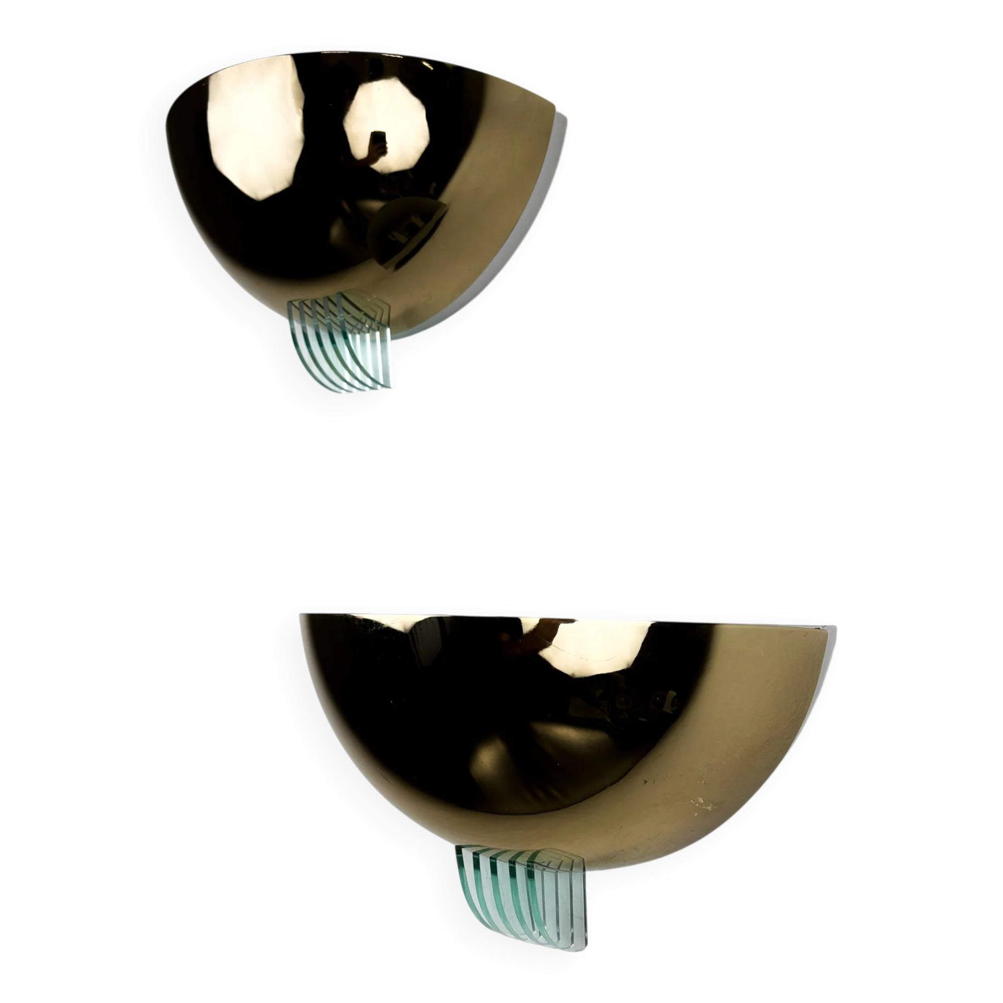 Paire de lampes murales en demi-lune au design moderniste par GS Allemagne, années 1980.