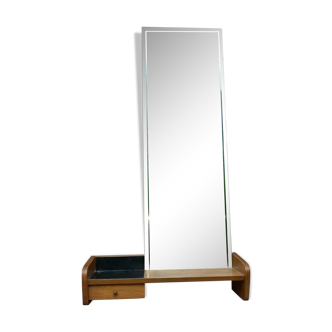 Light oak entrance mirror, 50s - 114x39cm