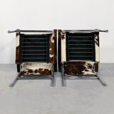 Pair of LC1 cow skin chairs by Le Corbusier for Cassina 1970