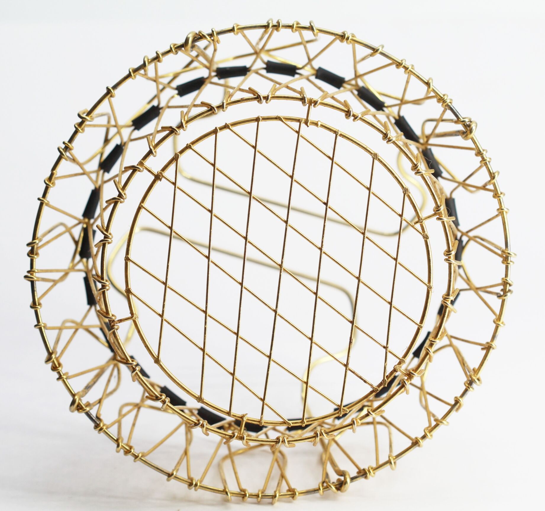 Vintage gold metal basket