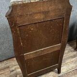 Secretary of Lady curved Louis XV style in precious wood marquetry circa 1850