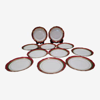 11 dessert plates Sologne porcelain Larchevêque