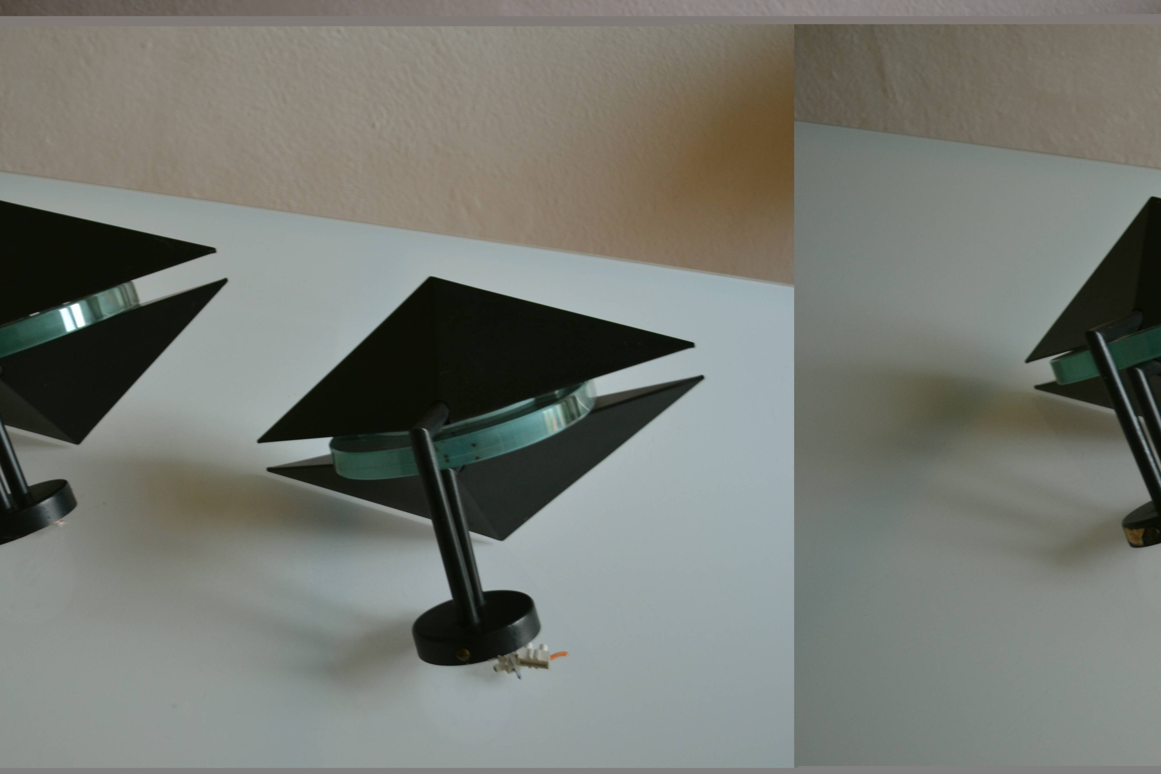 Pair of postmodernist wall sconces, 1980
