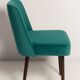 Chaise « shell » en velours crème et bois, Pologne, 1960s
