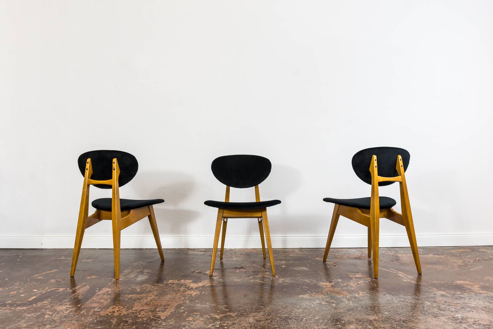 Mid-century chairs, GFM 22 by J. Kędziorek, Poland, 1960s, set of 3