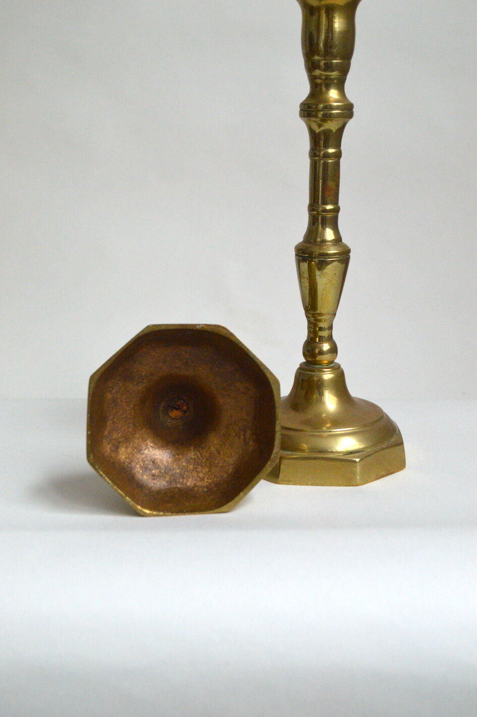 Pair of solid brass candlesticks