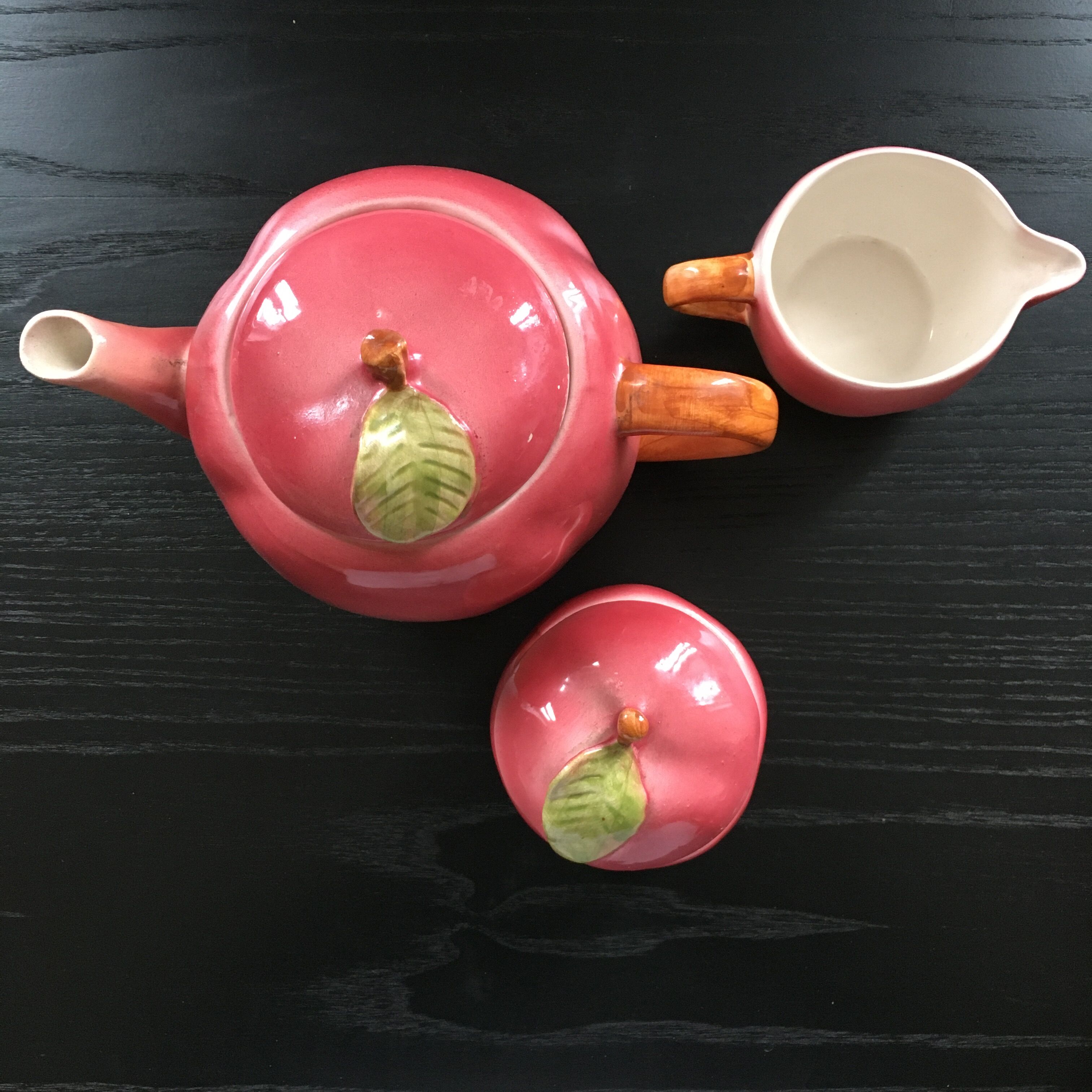 Pink apple tea set