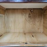 Mahogany burl dressing table with white marble top