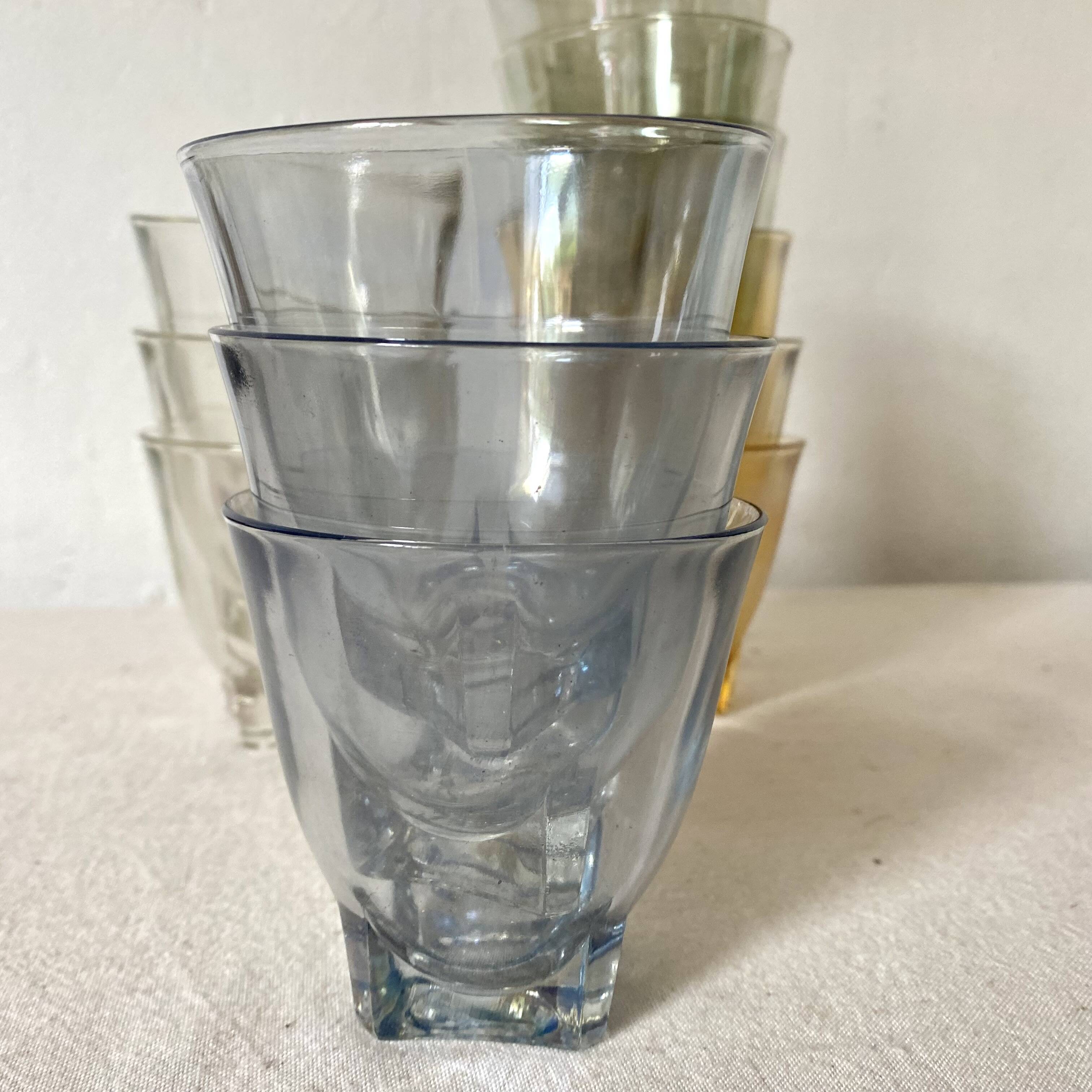 Colorful iridescent water glasses